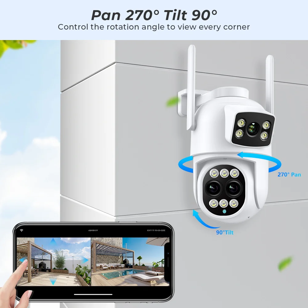 12MP 6K WiFi IP Camera Outdoor 8X Zoom Dual Screens 6MP PTZ Wifi Surveillance Camera Night Vision ICSEE APP CAM Human Detection 12MP 6K WiFi IP Camera Outdoor 8X Zoom Dual Screens 6MP PTZ Wifi Surveillance Camera Night Vision ICSEE APP CAM Human Detection