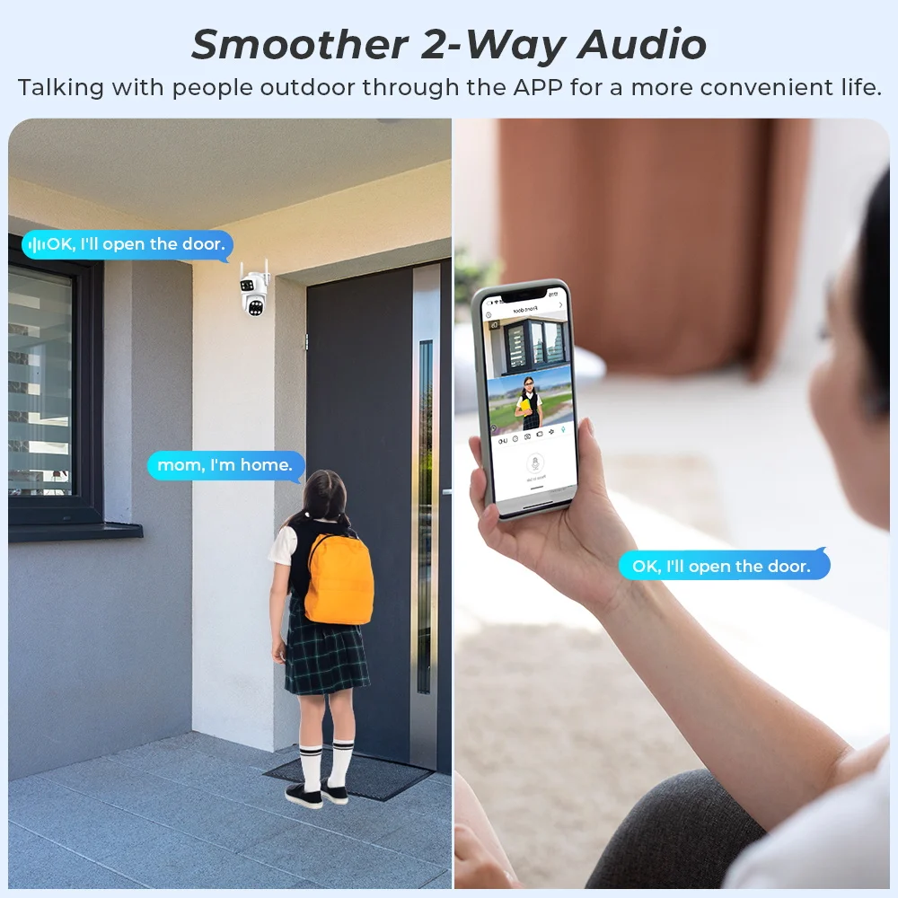 12MP 6K WiFi IP Camera Outdoor 8X Zoom Dual Screens 6MP PTZ Wifi Surveillance Camera Night Vision ICSEE APP CAM Human Detection 12MP 6K WiFi IP Camera Outdoor 8X Zoom Dual Screens 6MP PTZ Wifi Surveillance Camera Night Vision ICSEE APP CAM Human Detection