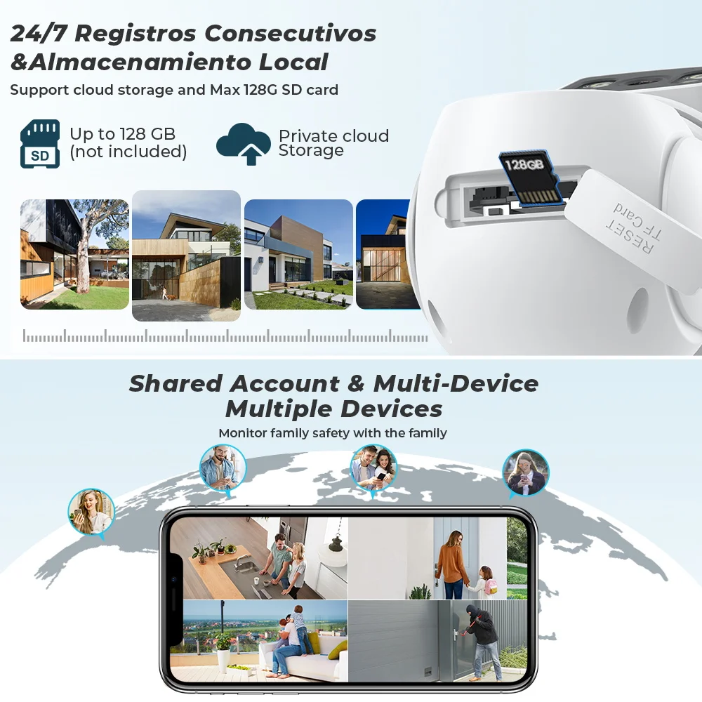 12MP 6K WiFi IP Camera Outdoor 8X Zoom Dual Screens 6MP PTZ Wifi Surveillance Camera Night Vision ICSEE APP CAM Human Detection 12MP 6K WiFi IP Camera Outdoor 8X Zoom Dual Screens 6MP PTZ Wifi Surveillance Camera Night Vision ICSEE APP CAM Human Detection