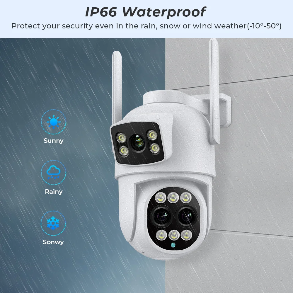 12MP 6K WiFi IP Camera Outdoor 8X Zoom Dual Screens 6MP PTZ Wifi Surveillance Camera Night Vision ICSEE APP CAM Human Detection 12MP 6K WiFi IP Camera Outdoor 8X Zoom Dual Screens 6MP PTZ Wifi Surveillance Camera Night Vision ICSEE APP CAM Human Detection