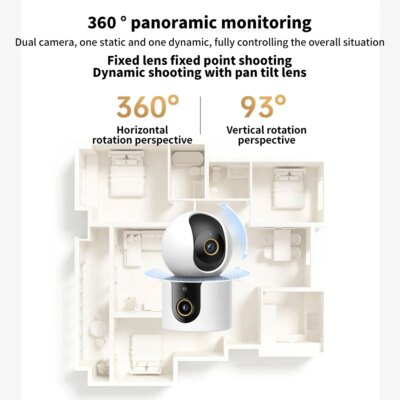 Xiaomi C500 Smart Camera Dual Lens PTZ 360° Pets&Facial Detection 4 Million pixels Full Color Night Vision WiFi 6 For MiHome app - Image 2