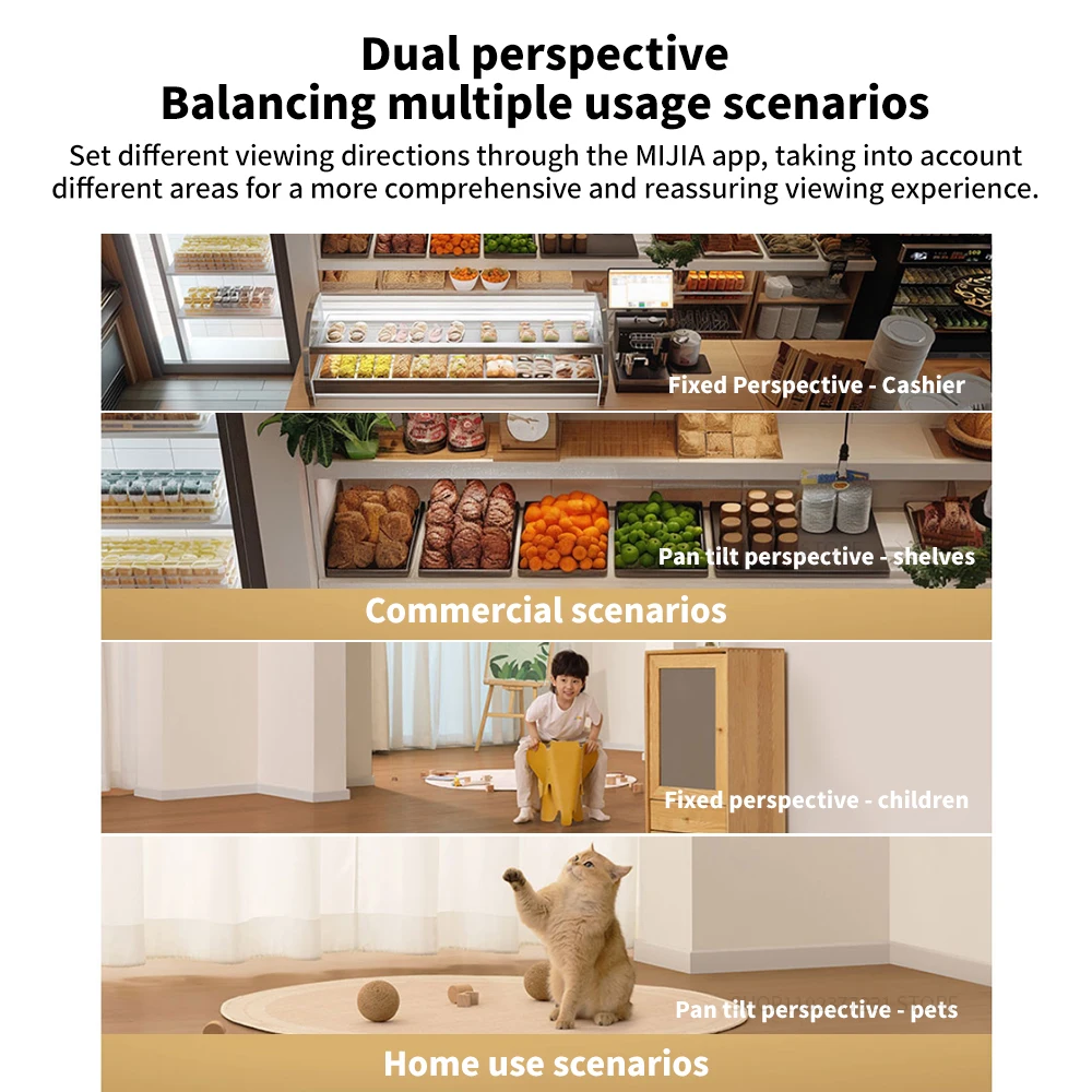 Xiaomi C500 Smart Camera Dual Lens PTZ 360° Pets&Facial Detection 4 Million pixels Full Color Night Vision WiFi 6 For MiHome app