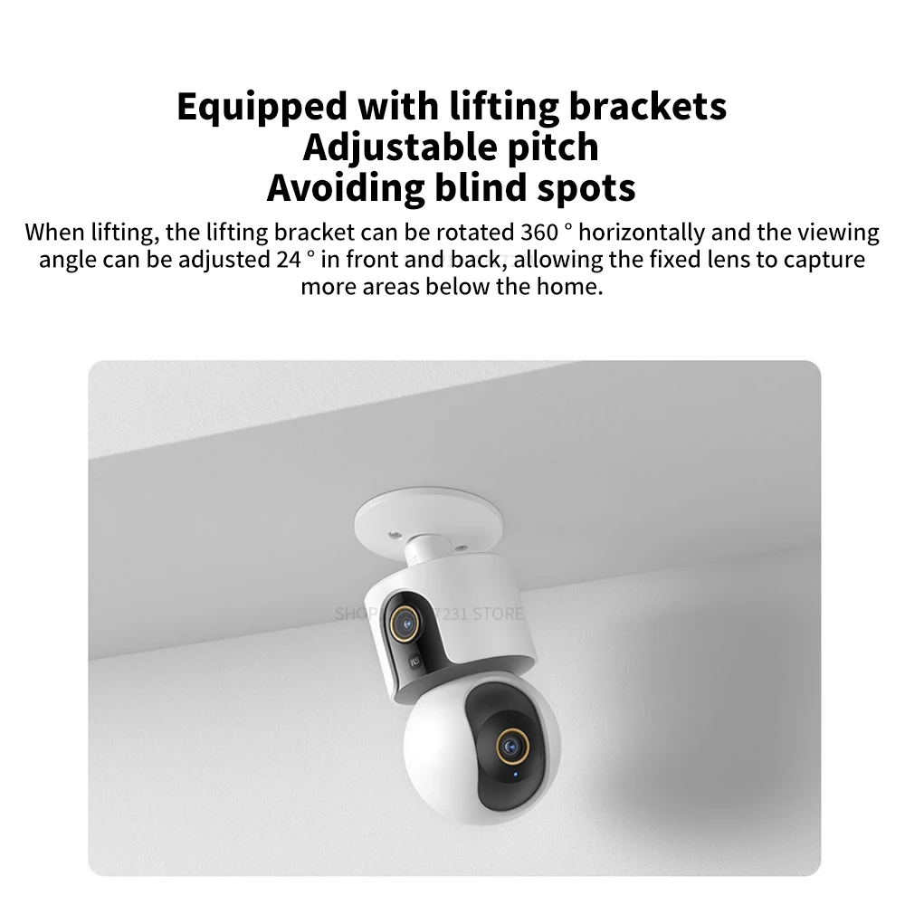 Xiaomi C500 Smart Camera Dual Lens PTZ 360° Pets&Facial Detection 4 Million pixels Full Color Night Vision WiFi 6 For MiHome app