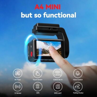 REDTIGER A4 Dash Camera Front and Rear 4k Dash Cam  Drive Recorder for WiFi GPS Car Dvr for 24H Parking Mode Black Box for Car - Image 2