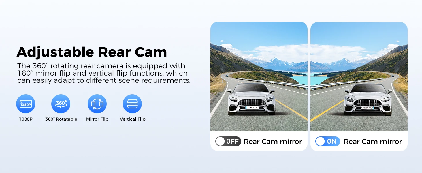LINGDU Dash Cam V620 Front and Rear Car Camera 4K+1080P 60FPS Car DVR GPS WI-FI ADAS Voice Control Parking Mode Support Rear Cam