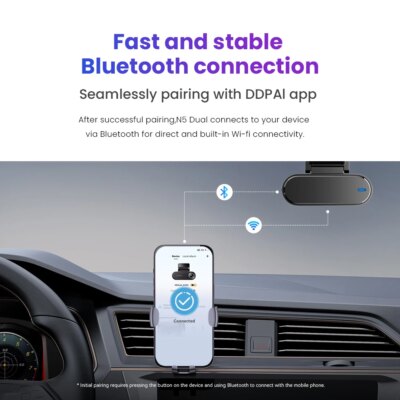 DDPAI Dash Cam N5 Dual Front and Rear 4K Ultra HD Resolution  Dash Camera NightVIS ADAS GPS Auto record - Image 6