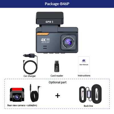 4K Dash Cam Car DVR Support WIFI GPS 4K Front And 1080P Rear Rear Camera Dual Lens Night Vision Video Recorder Black Box - Image 6