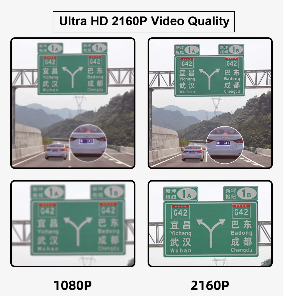 4K Dash Cam Car DVR Support WIFI GPS 4K Front And 1080P Rear Rear Camera Dual Lens Night Vision Video Recorder Black Box