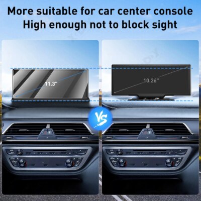 XGODY 11.3" 4K Dash Cam Wireless Carplay Android Auto Car DVR GPS WiFi Navigation Rearview Camera Dashboard Video - Image 3