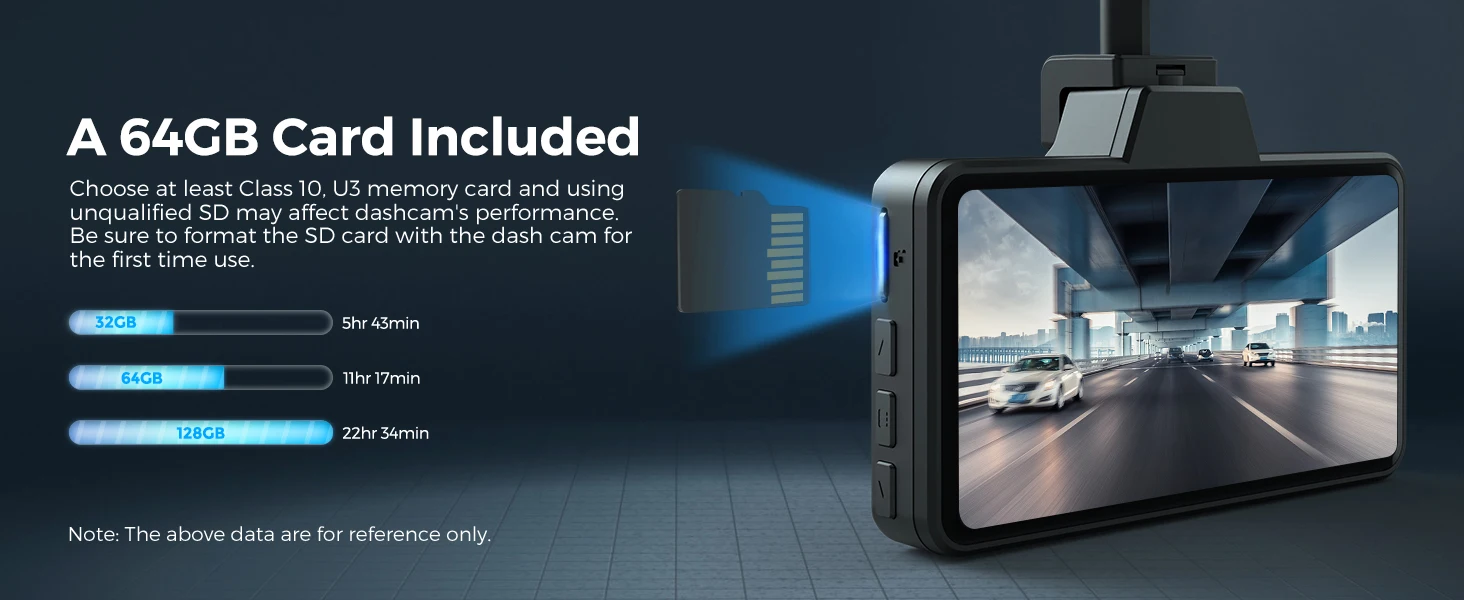 AZDOME Dash Cam M01 Pro 3“ IPS Screen ADAS Car DVR 1080P Auto Recorder 24H Parking G-sensor Support 150° FOV Dual-channel Record