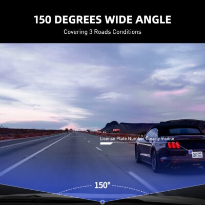 AZDOME Dash Cam M01 Pro 3“ IPS Screen ADAS Car DVR 1080P Auto Recorder 24H Parking G-sensor Support 150° FOV Dual-channel Record - Image 6
