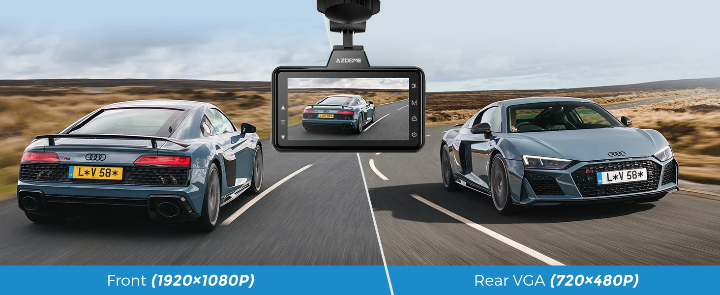 AZDOME Dash Cam M01 Pro 3“ IPS Screen ADAS Car DVR 1080P Auto Recorder 24H Parking G-sensor Support 150° FOV Dual-channel Record