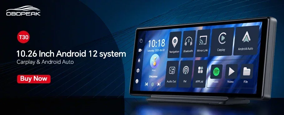 11.3 inch Car DVR 4K Dash Cam Dual Lens Wireless Carplay & Android Auto Video Recorder Monitor GPS Navigation 5G Wifi FM AUX