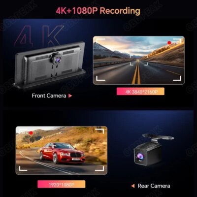 11.3 inch Car DVR 4K Dash Cam Dual Lens Wireless Carplay & Android Auto Video Recorder Monitor GPS Navigation 5G Wifi FM AUX - Image 3