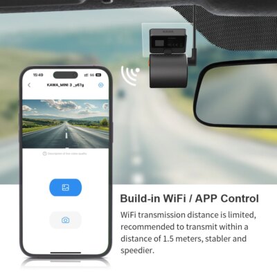 2K Dash Camera For Cars DVR KAWA Dash Cam MINI 3 Video Recorder Emergency Voice Control Night Vision WiFi APP Monitor Dashcam - Image 4