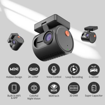 2K Dash Camera For Cars DVR KAWA Dash Cam MINI 3 Video Recorder Emergency Voice Control Night Vision WiFi APP Monitor Dashcam - Image 6