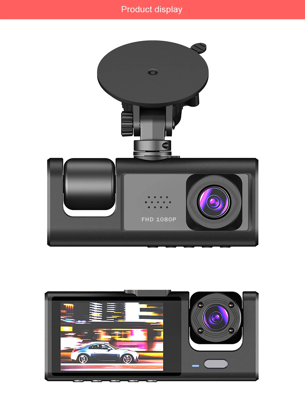 1080P Car Dvr 3 Camra Dash Cam for Cars Camera for Vehicle Recorder Video Front and Rear Camera W/ IR Night Vision Dashcam 1080P Car Dvr 3 Camra Dash Cam for Cars Camera for Vehicle Recorder Video Front and Rear Camera W/ IR Night Vision Dashcam