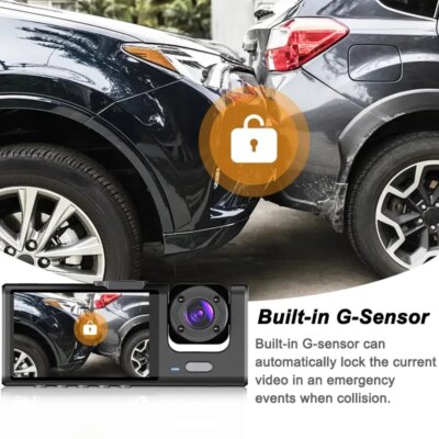 1080P Car Dvr 3 Camra Dash Cam for Cars Camera for Vehicle Recorder Video Front and Rear Camera W/ IR Night Vision Dashcam - Image 4