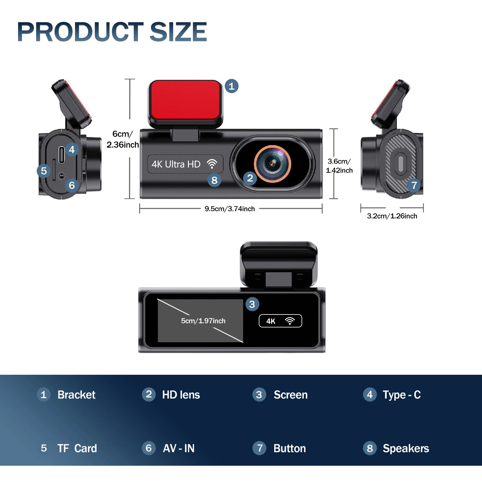 Aprilboy 4K WIFI Dash Cam Mini CAR DVR Front and Rear Dual Lens With 1080P Black Box Room Night Vision Camera Parking Monitor Aprilboy 4K WIFI Dash Cam Mini CAR DVR Front and Rear Dual Lens With 1080P Black Box Room Night Vision Camera Parking Monitor