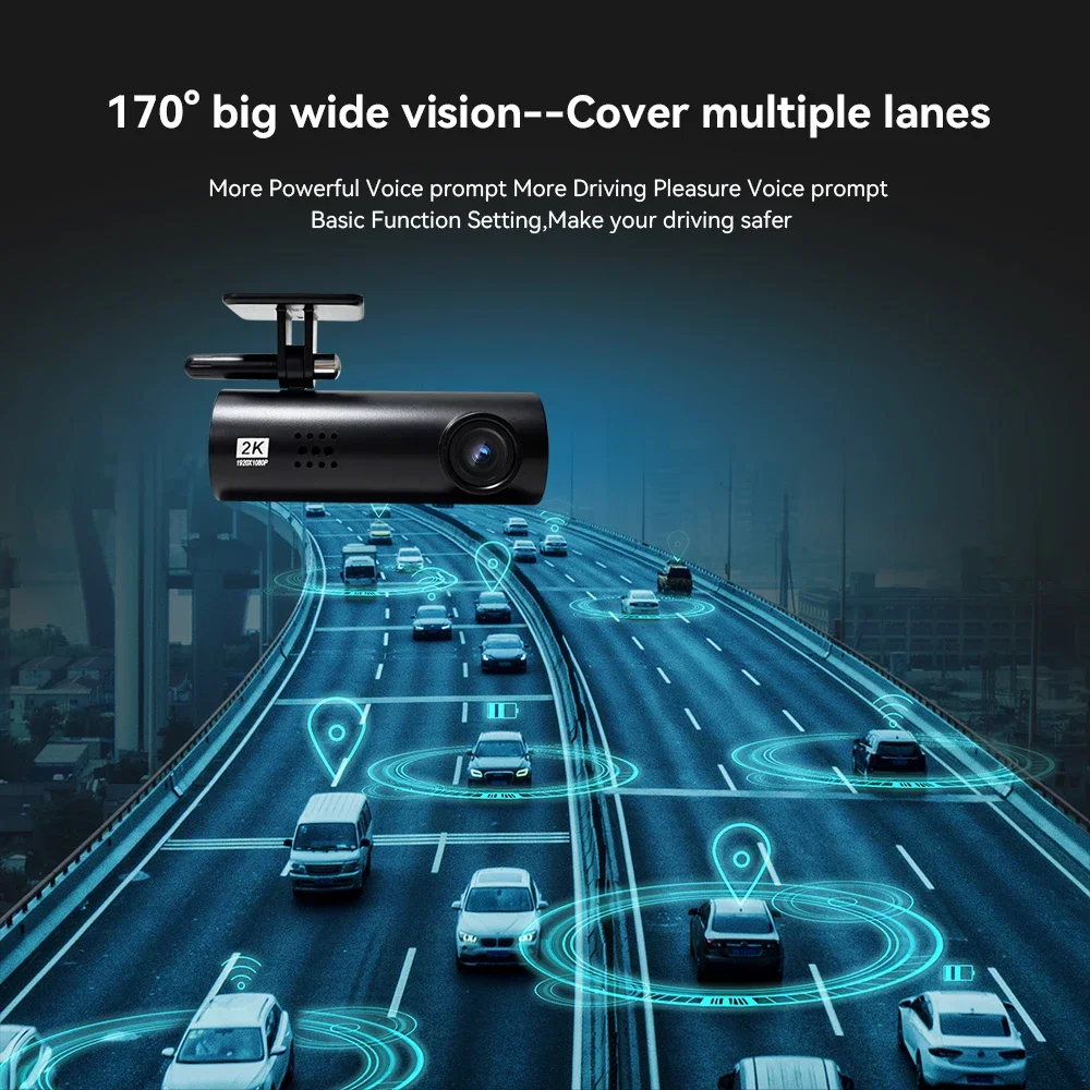 2K Car Dash Cam DVR Recorder Auto Recorder APP Control Black Box WIth WIFI Voice 24h Parking Monitoring function car accessories