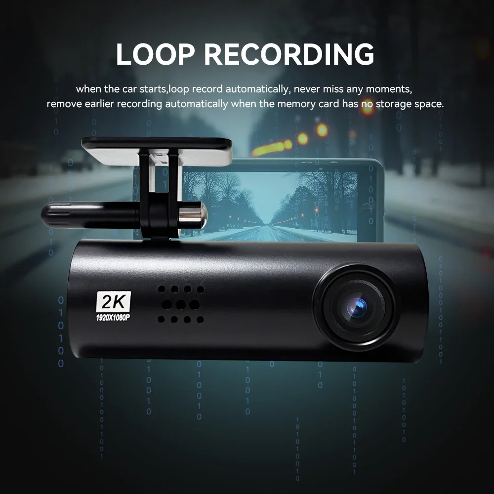 2K Car Dash Cam DVR Recorder Auto Recorder APP Control Black Box WIth WIFI Voice 24h Parking Monitoring function car accessories
