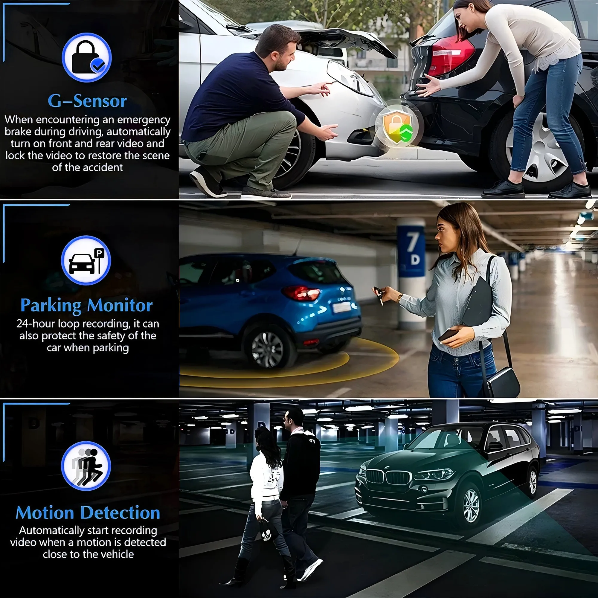 2K Car Dash Cam DVR Recorder Auto Recorder APP Control Black Box WIth WIFI Voice 24h Parking Monitoring function car accessories