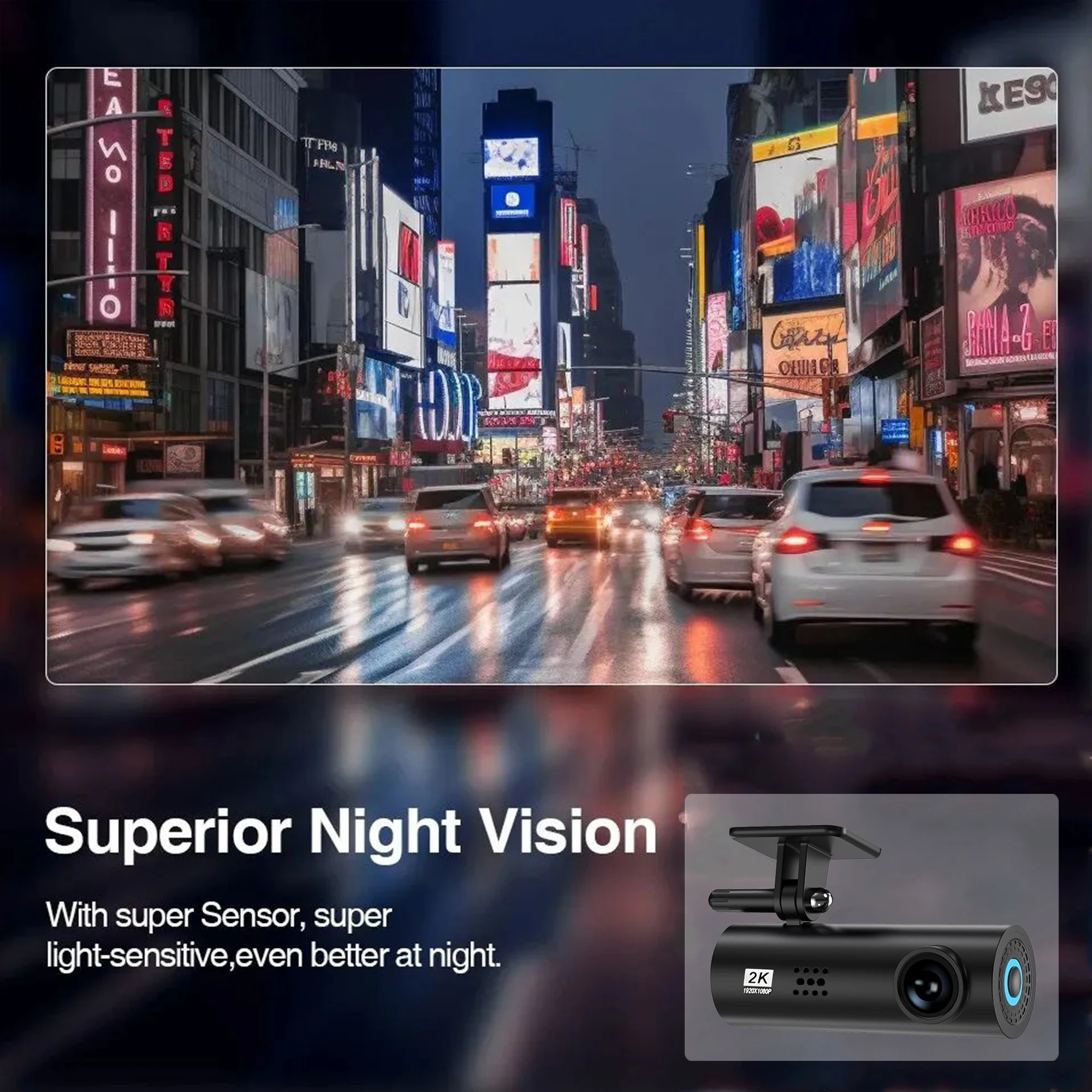 2K Car Dash Cam DVR Recorder Auto Recorder APP Control Black Box WIth WIFI Voice 24h Parking Monitoring function car accessories