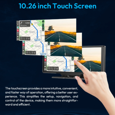 10" 4K Portable Dash Cam Portable Car Radio Apple CarPlay Android Auto +1080P Camera GPS - Image 2