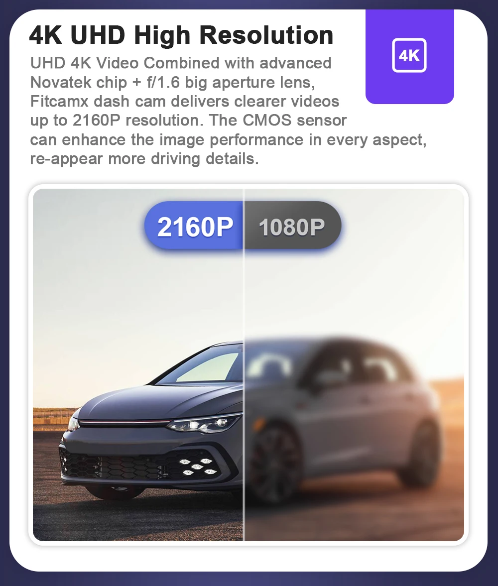 Fitcamx 4K Dash Cam for VW Golf GTI/R (2015-2023), Original Style HD Night Vision, Wide Angle, MK7/7.5/8 Compatible Fitcamx 4K Dash Cam for VW Golf GTI/R (2015-2023), Original Style HD Night Vision, Wide Angle, MK7/7.5/8 Compatible