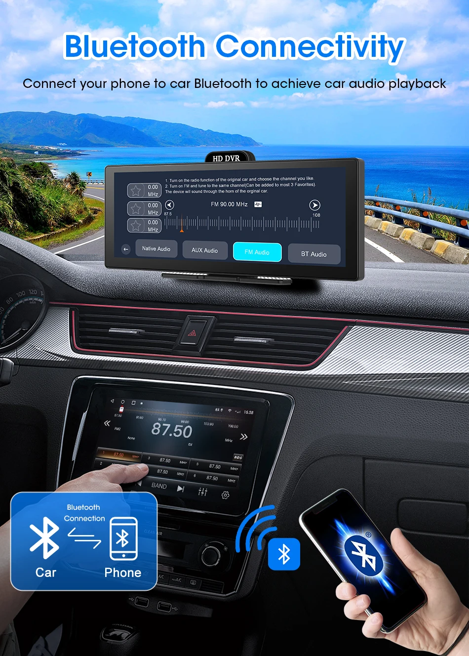 11.26 Inch 4K DVR Wireless CarPlay & Android Auto Dash Cam Bluetooth Audio GPS Navigation Dashboard Dual Lens Video Recorder 11.26 Inch 4K DVR Wireless CarPlay & Android Auto Dash Cam Bluetooth Audio GPS Navigation Dashboard Dual Lens Video Recorder