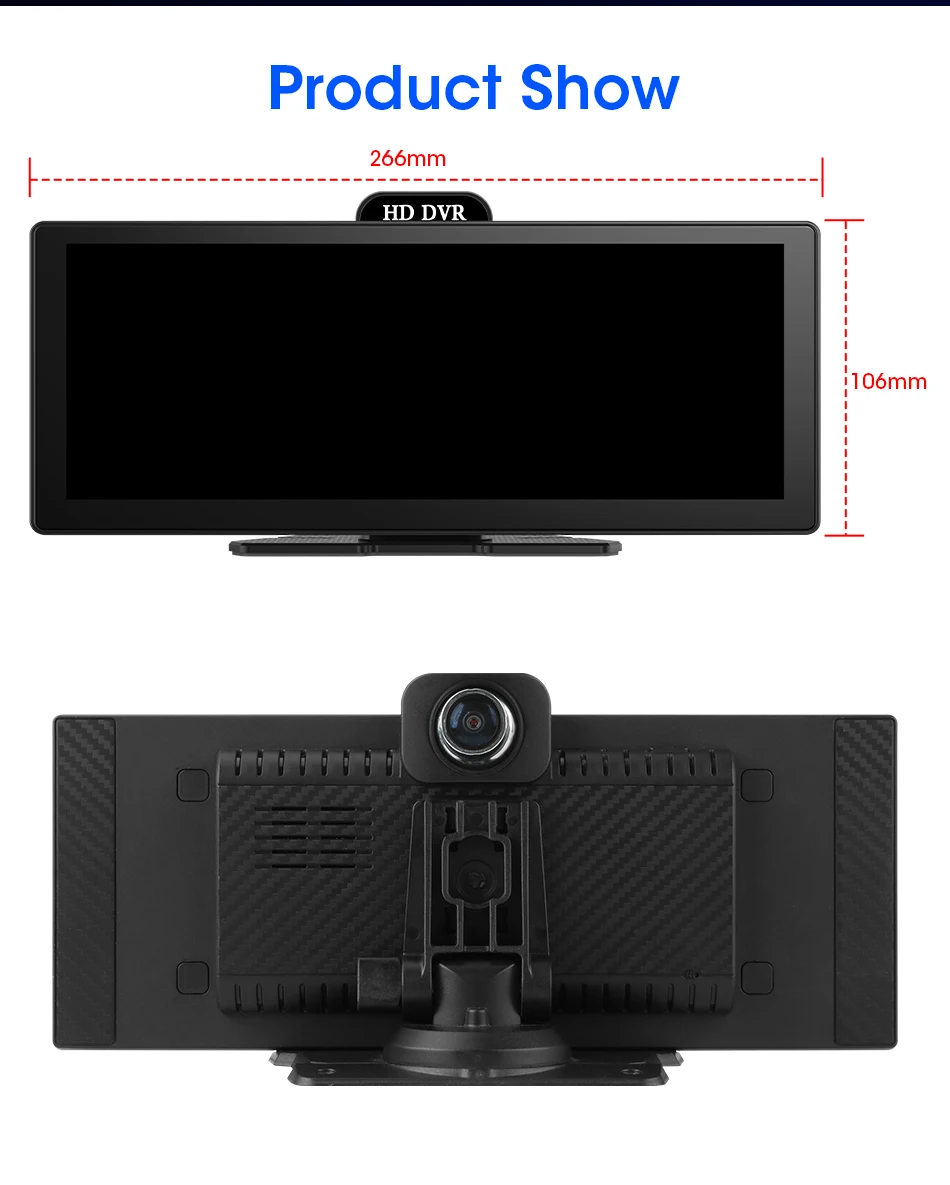 11.26 Inch 4K DVR Wireless CarPlay & Android Auto Dash Cam Bluetooth Audio GPS Navigation Dashboard Dual Lens Video Recorder 11.26 Inch 4K DVR Wireless CarPlay & Android Auto Dash Cam Bluetooth Audio GPS Navigation Dashboard Dual Lens Video Recorder