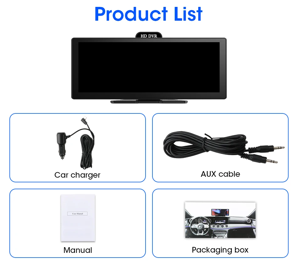 11.26 Inch 4K DVR Wireless CarPlay & Android Auto Dash Cam Bluetooth Audio GPS Navigation Dashboard Dual Lens Video Recorder 11.26 Inch 4K DVR Wireless CarPlay & Android Auto Dash Cam Bluetooth Audio GPS Navigation Dashboard Dual Lens Video Recorder