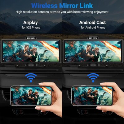 11.26 Inch 4K DVR Wireless CarPlay & Android Auto Dash Cam Bluetooth Audio GPS Navigation Dashboard Dual Lens Video Recorder - Image 6