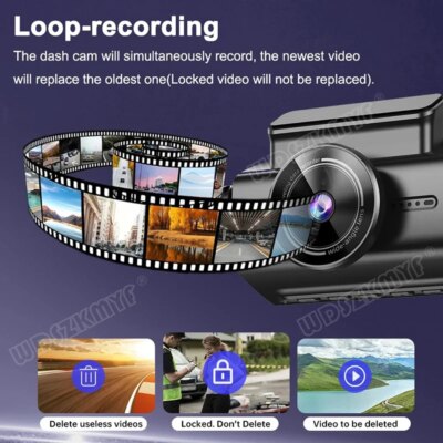 360° Car Dash Cam 4 Channels Video Recorder 1080P Car DVR 24H Parking Monitor Front Right With Rear View Night Vision Black Box - Image 6