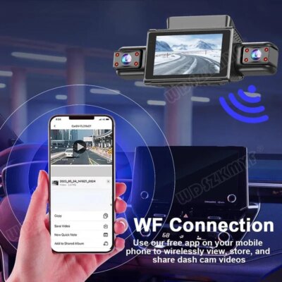 360° Car Dash Cam 4 Channels Video Recorder 1080P Car DVR 24H Parking Monitor Front Right With Rear View Night Vision Black Box - Image 4