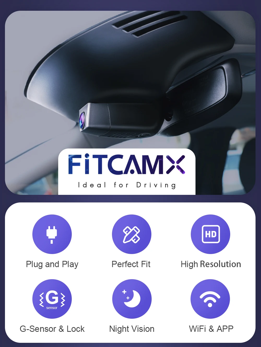 Fitcamx 4K Dash Cam for Volvo & Polestar 2, Compatible with XC60 XC90 XC40 C40 EX30 S90 V90 S60 V60 XC70 EX40 EC40, Night Vision