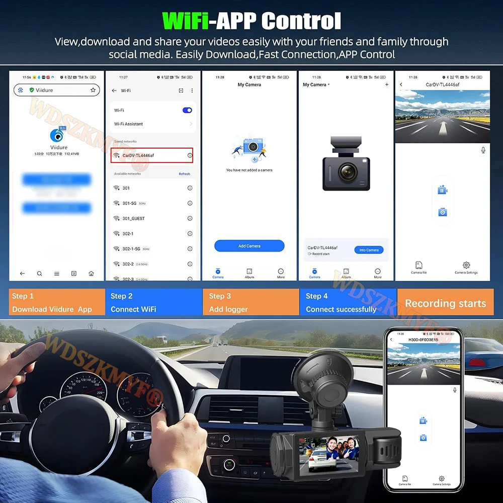WIFI APP Control Car Dvr 2/3 Channel 1080P Dash Cam for Cars Front and Rear View Recorder Video Car Camera for Car Assecories WIFI APP Control Car Dvr 2/3 Channel 1080P Dash Cam for Cars Front and Rear View Recorder Video Car Camera for Car Assecories