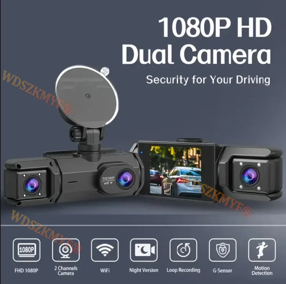 WIFI APP Control Car Dvr 2/3 Channel 1080P Dash Cam for Cars Front and Rear View Recorder Video Car Camera for Car Assecories WIFI APP Control Car Dvr 2/3 Channel 1080P Dash Cam for Cars Front and Rear View Recorder Video Car Camera for Car Assecories