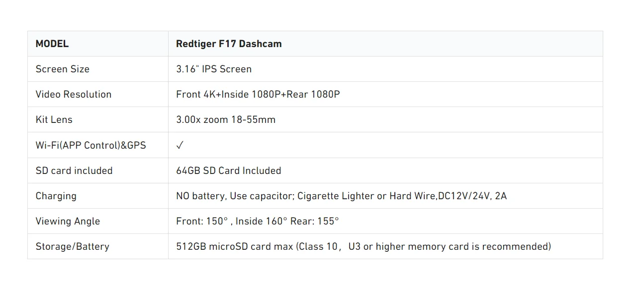 REDTIGER 3 Channel Car Camera 4k Dash Camera for IR Night Vision Car Dvr for 5G WiFi Triple Car Cameras Built-in GPS WDR