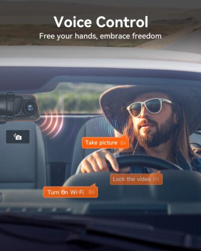 WOLFBOX G850 Front and Rear 4K 5.8Ghz WIFI Voice Control Dash Cam Car Camera WDR 1080P Dash Camera GPS Night Vision 24H Parking - Image 3