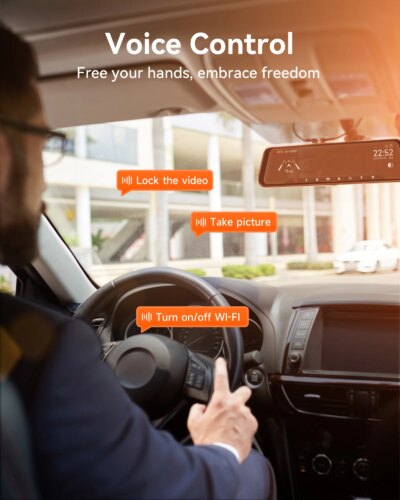 WOLFBOX G850 Front and Rear 4K 5.8Ghz WIFI Voice Control Dash Cam Car Camera WDR 1080P Dash Camera GPS Night Vision 24H Parking - Image 6