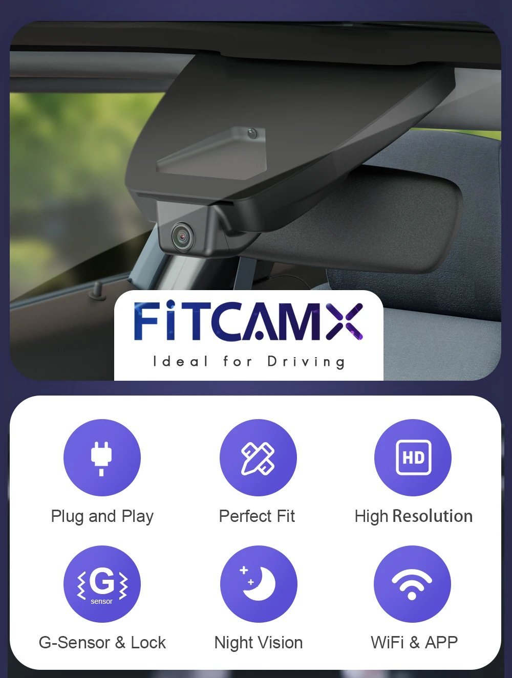 Fitcamx 4K Dash Cam for Toyota Corolla Cross L/LE/XLE/SE/GR Sport, Hybrid LE/XLE 2022-2025, OEM Style Car DVR with Night Vision