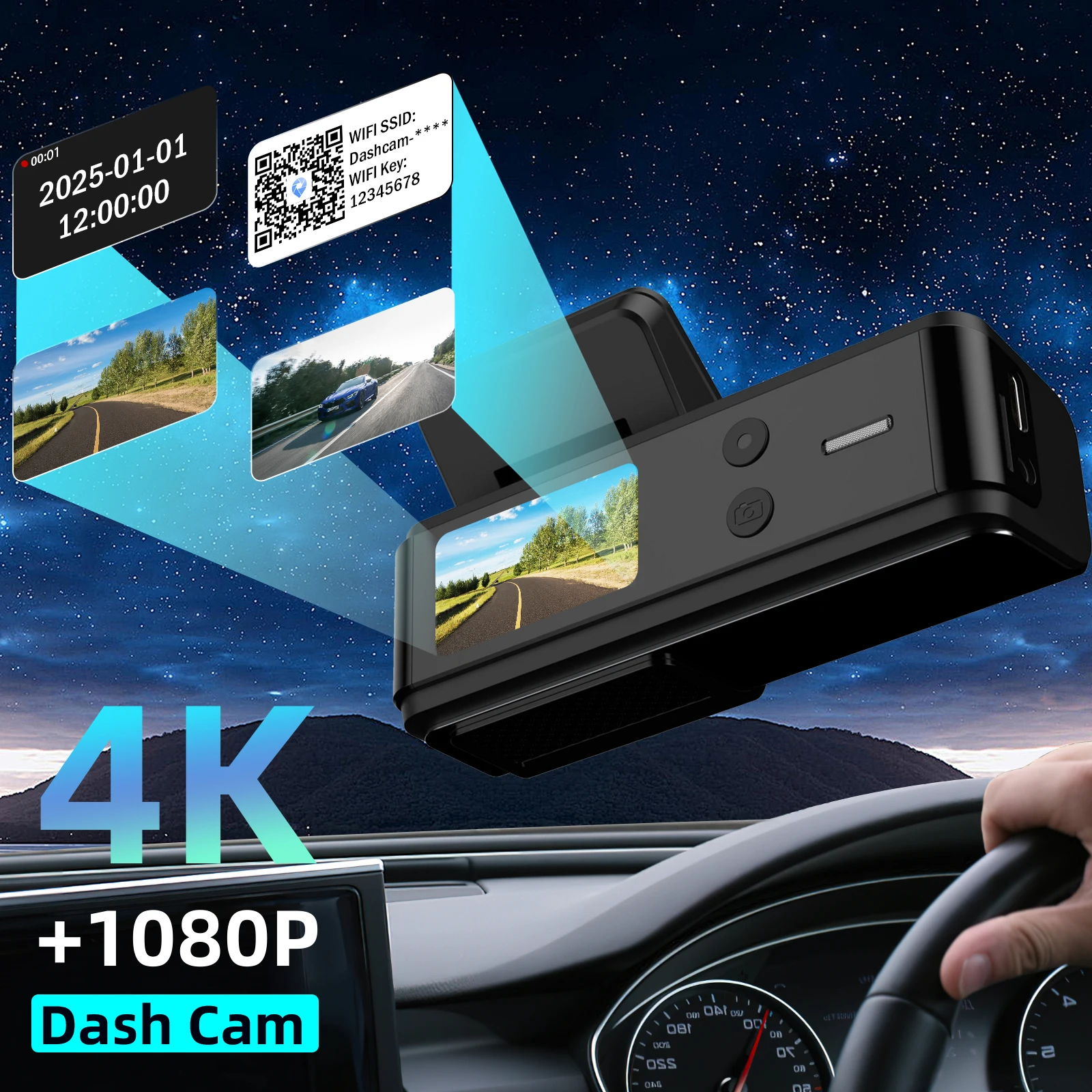 Aprilboy 4K WIFI Dash Cam 2160P Car DVR Front and Rear Dual Lens Auto Car Camera with Night Vision G-Sensor 24H Parking Monitor Aprilboy 4K WIFI Dash Cam 2160P Car DVR Front and Rear Dual Lens Auto Car Camera with Night Vision G-Sensor 24H Parking Monitor