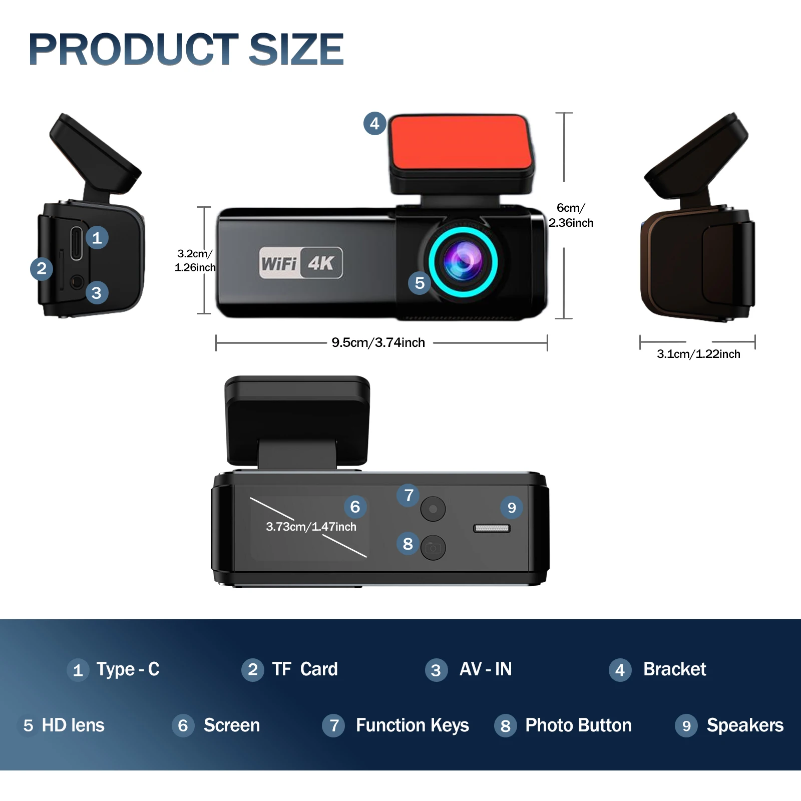 Aprilboy 4K WIFI Dash Cam 2160P Car DVR Front and Rear Dual Lens Auto Car Camera with Night Vision G-Sensor 24H Parking Monitor Aprilboy 4K WIFI Dash Cam 2160P Car DVR Front and Rear Dual Lens Auto Car Camera with Night Vision G-Sensor 24H Parking Monitor