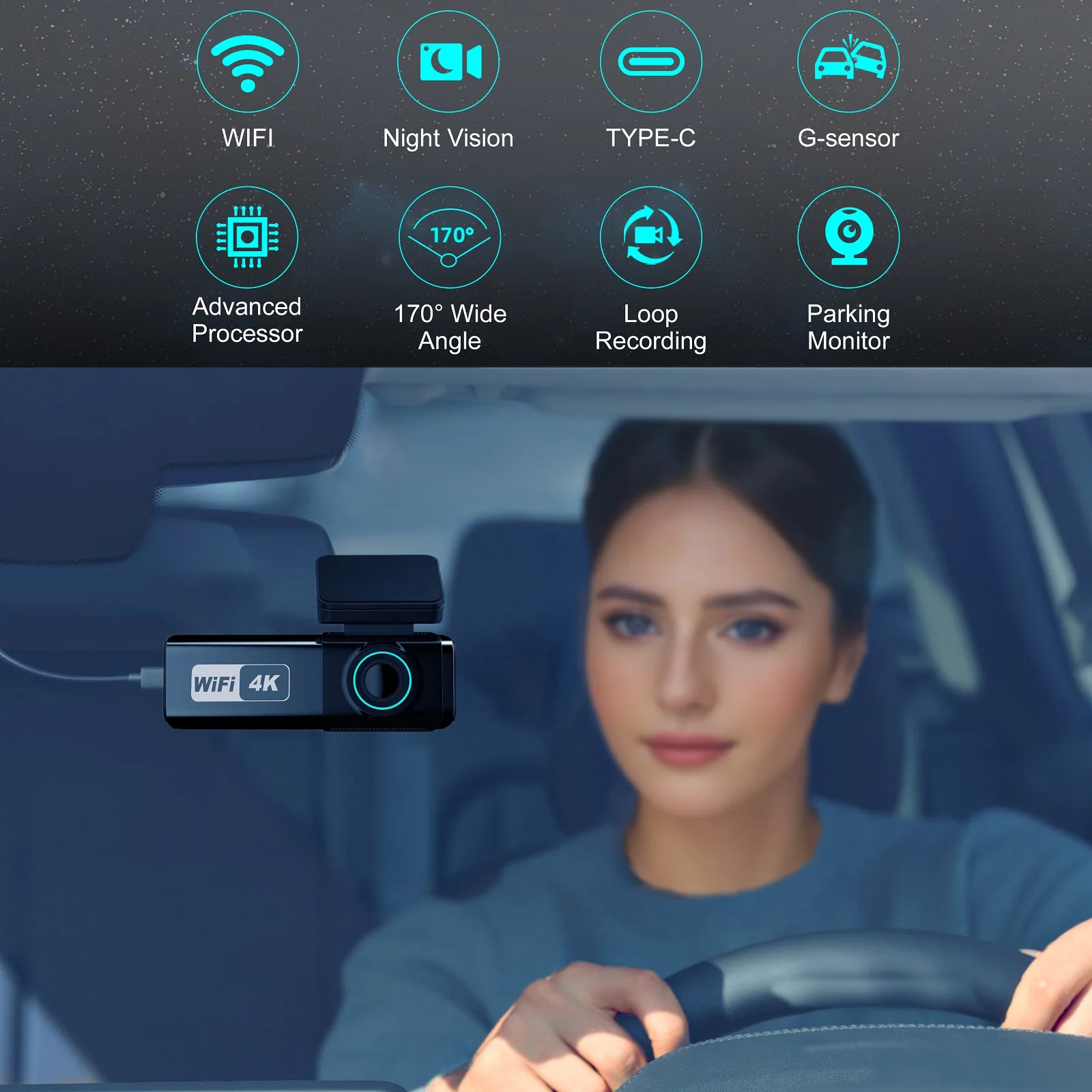 Aprilboy 4K WIFI Dash Cam 2160P Car DVR Front and Rear Dual Lens Auto Car Camera with Night Vision G-Sensor 24H Parking Monitor Aprilboy 4K WIFI Dash Cam 2160P Car DVR Front and Rear Dual Lens Auto Car Camera with Night Vision G-Sensor 24H Parking Monitor