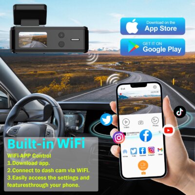 Aprilboy 4K WIFI Dash Cam 2160P Car DVR Front and Rear Dual Lens Auto Car Camera with Night Vision G-Sensor 24H Parking Monitor - Image 5