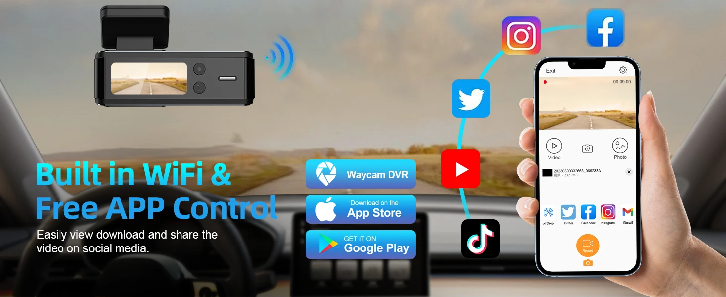 Aprilboy 4K WIFI Dash Cam 2160P Car DVR Front and Rear Dual Lens Auto Car Camera with Night Vision G-Sensor 24H Parking Monitor Aprilboy 4K WIFI Dash Cam 2160P Car DVR Front and Rear Dual Lens Auto Car Camera with Night Vision G-Sensor 24H Parking Monitor