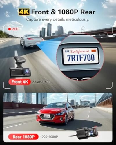 REDTIGER F7N PRO Dash Camera 4K Video Recorder  Built In WiFi GPS FOV 170 Dash Cam With SONY STARVIS 2 SENSOR Night Vision - Image 2