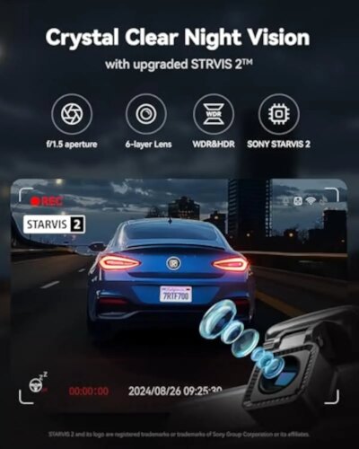 REDTIGER F7N PRO Dash Camera 4K Video Recorder  Built In WiFi GPS FOV 170 Dash Cam With SONY STARVIS 2 SENSOR Night Vision - Image 3