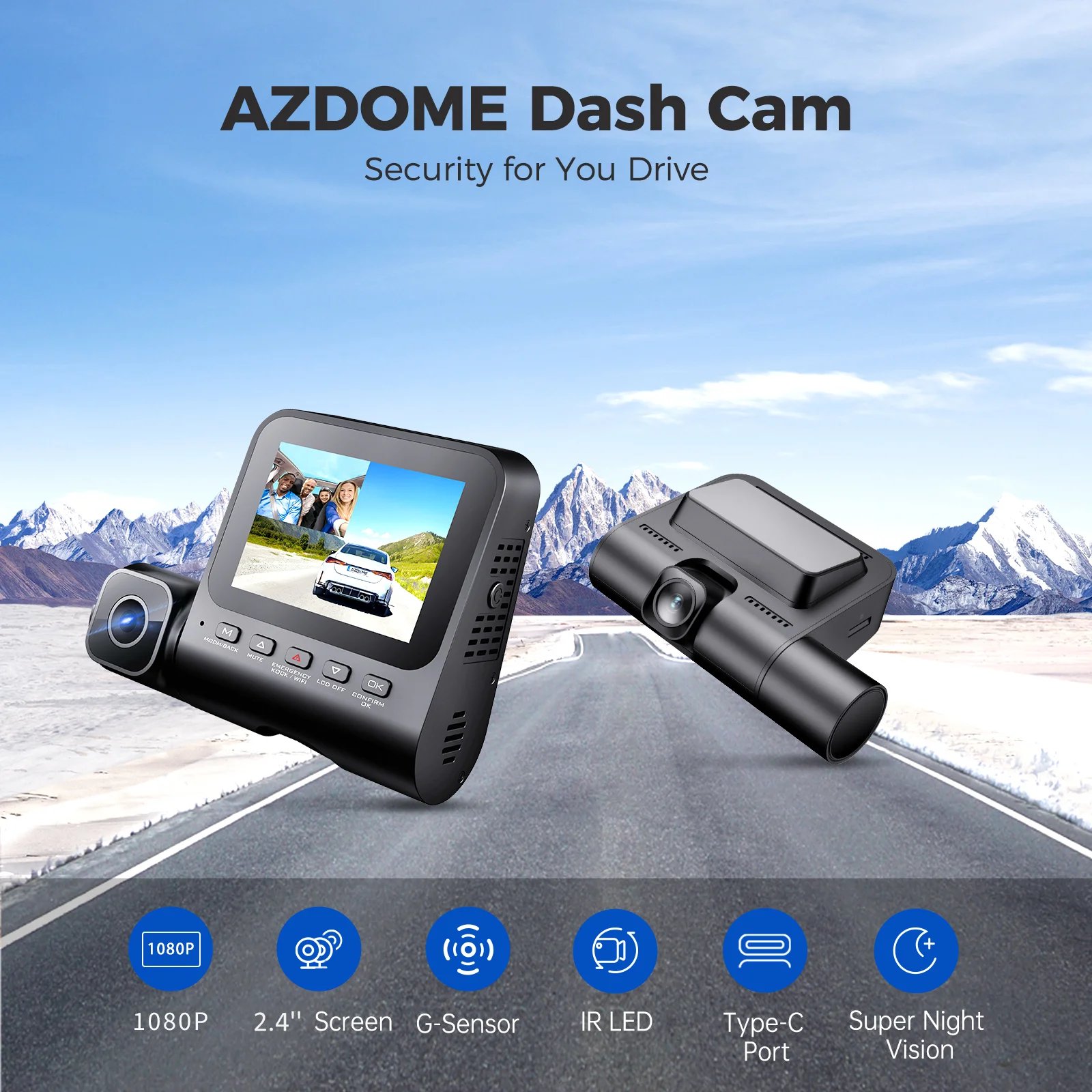 AZDOME Dash Cam V600 2.4